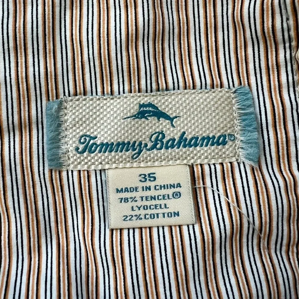 Tommy Bahama Shorts Paradise Nation Men's Size 35 Khaki Flat Front 10-Inch